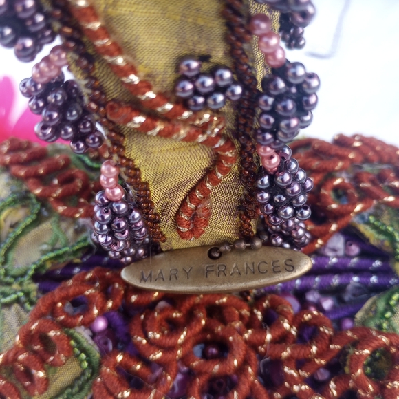 Mary Frances Purple Grapes Cluster Beaded Wristlet - Picture 11 of 16